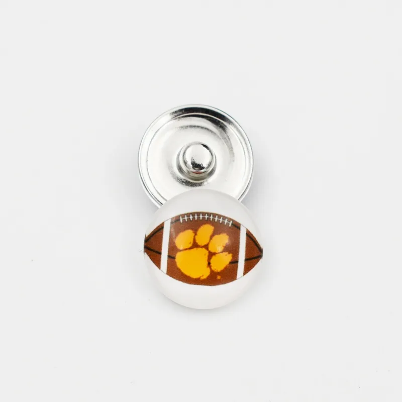 Pulsanti a scatto Clemson Tigers Snap 18 mm Round Glass College Snap Charms Accessori a scatto di alta qualità la collana Bracciale E1394058