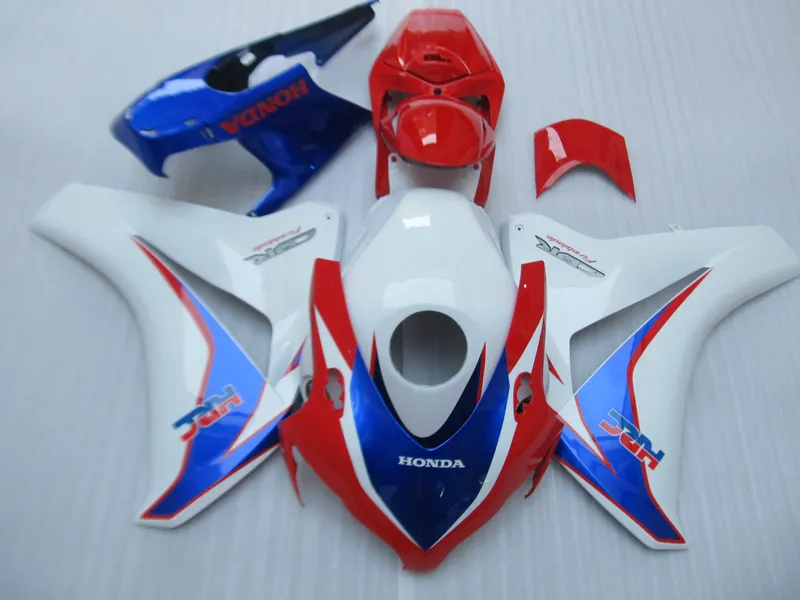 Injektionsgjutning Hot Sale Fairing Kit för Honda CBR1000RR 2008-2011 Vitblå Röda Fairings Set CBR1000RR 08 09 10 11 OT09