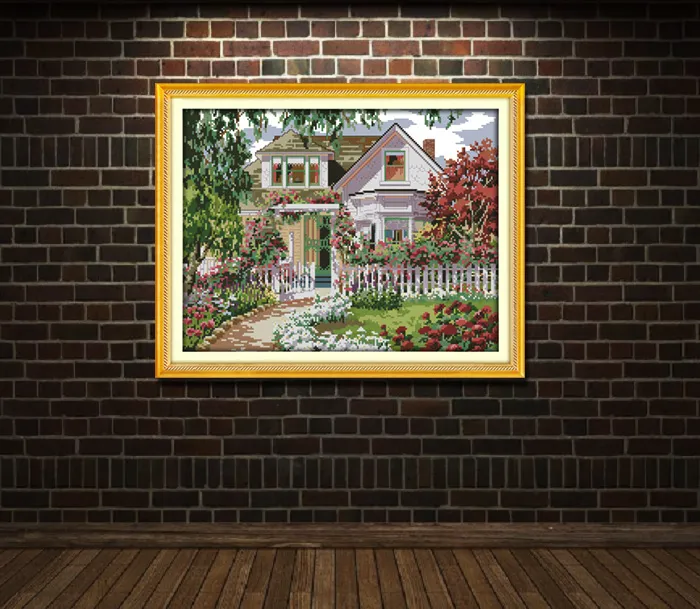 Europe home Garden Villa , DIY handmade Cross Stitch Needlework Sets Embroidery kits paintings counted printed on canvas DMC 14CT /11CT