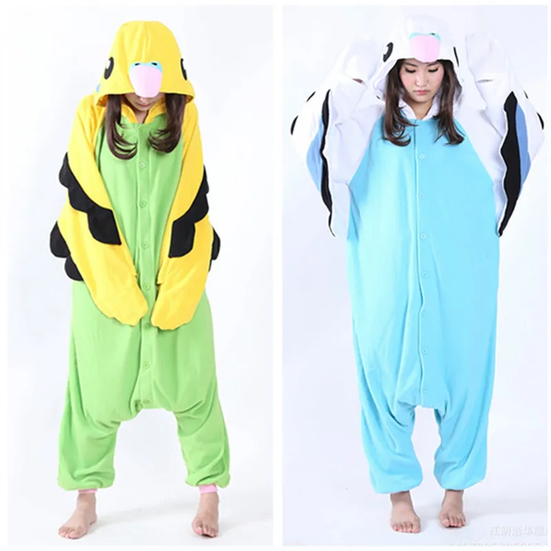 Parrot Women and Men Animal Kigurumi Polar Fleece Costume for Halloween Carnival New Year Party welcome Drop Shipping