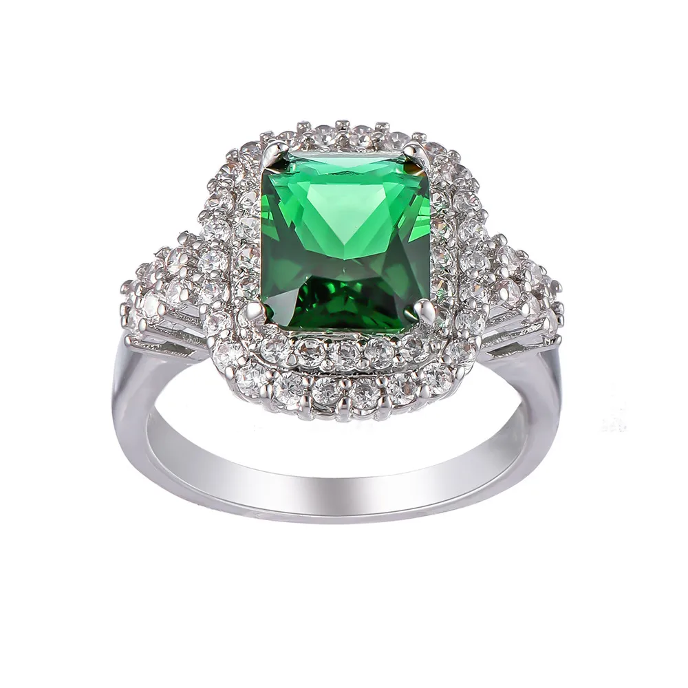 Mode-sieraden, Europa en de Verenigde Staten Mevrouw Zirkoon Ringen, Creatieve Emeralds Retro Sieraden, Ringen, Hangers, Sieraden Groothandel