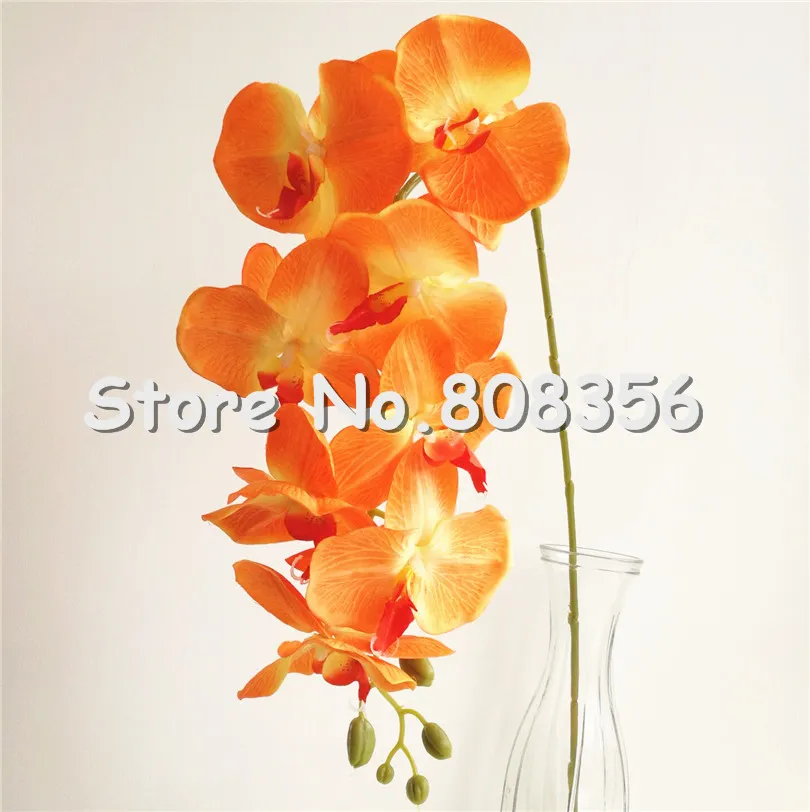 100 pièces orchidées papillon 8 têtes longue tige 5 couleurs orchidée Phalaenopsis de grande taille pour centres de table de mariage fleurs artificielles décoratives