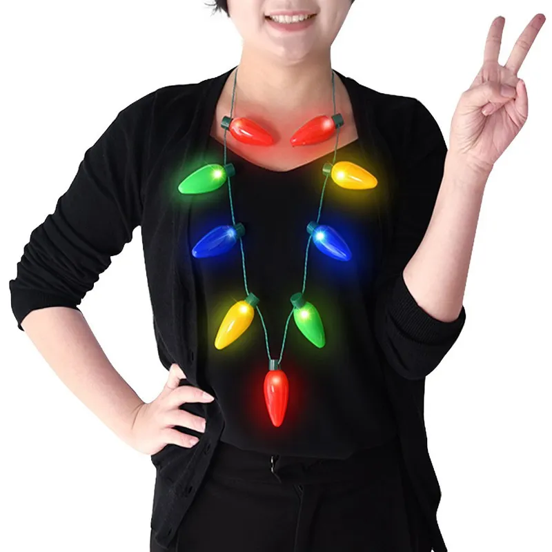 Collier de Noël LED allume des cadeaux d'ampoule pour adultes ou enfants comme cadeau de nouvel an