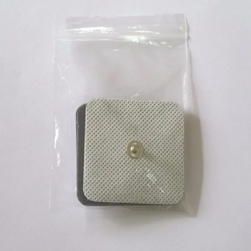 10 Paare Elektro -Stimulationsbolzenpads 5x5cm Ten EMS -Maschinen -Elektrodenpads Wiederverwendbares Longlife -Selbstkleber für Massage Digital T7849405