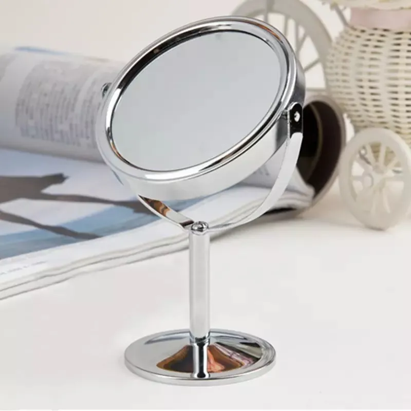 Оптовая новые роскошные макияж косметический двухсторонний зеркало нормальный и 2 увеличительное стенд зеркало Леди стол стоящее зеркало
