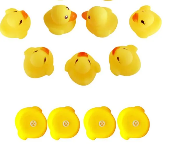 Jouet de bain pour bébé, hochet sonore, mini canards jaunes, enfants, nourrissons, Mini canard en caoutchouc jaune, natation, bain d'eau, jouets cadeaux