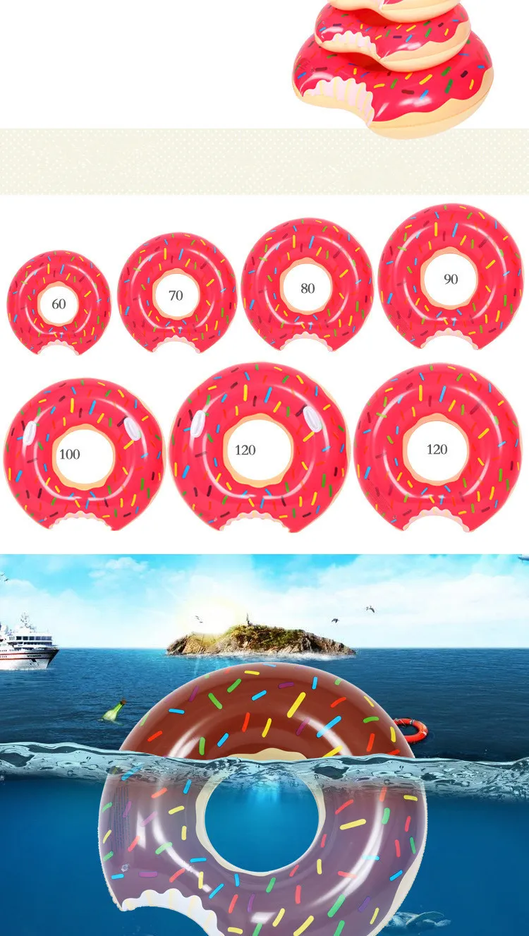 Simning float uppblåsbar simning för barn och vuxen pool flottor av donut 30-120cm uppblåsbara flottor av dhl