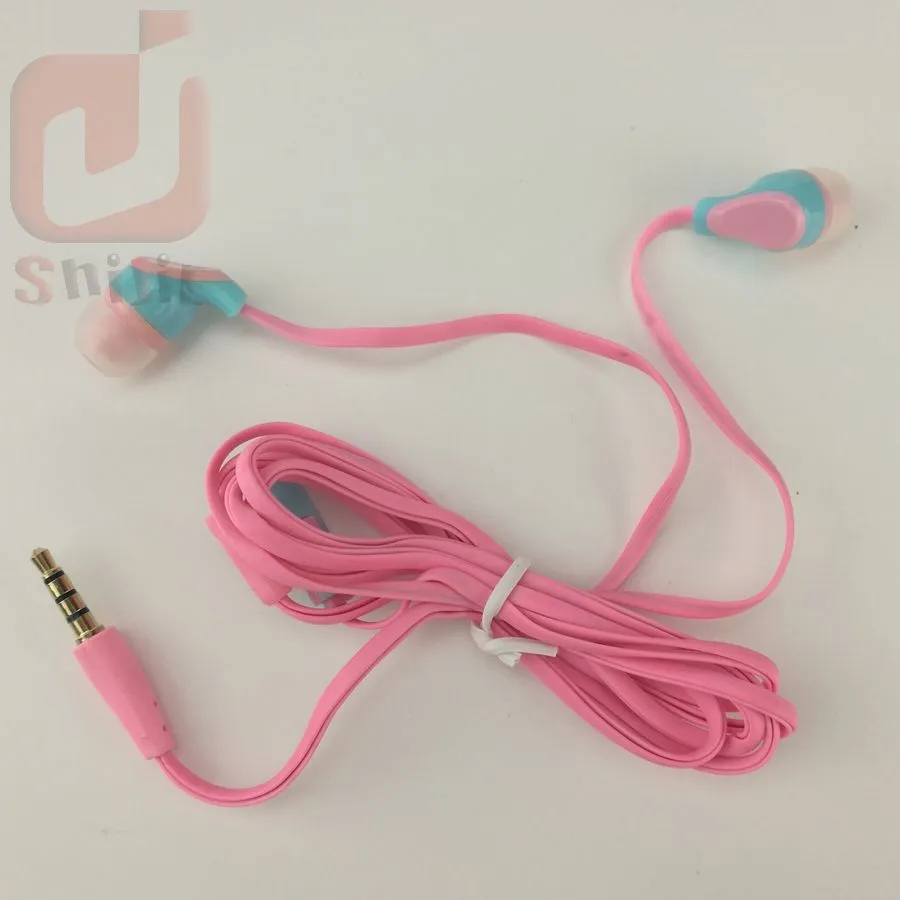 Fones de ouvido de presente de macarrão plana fones de ouvido fones de ouvido orelha baixo preço grande uso de qualidade de compra atacado 1000ps / lote