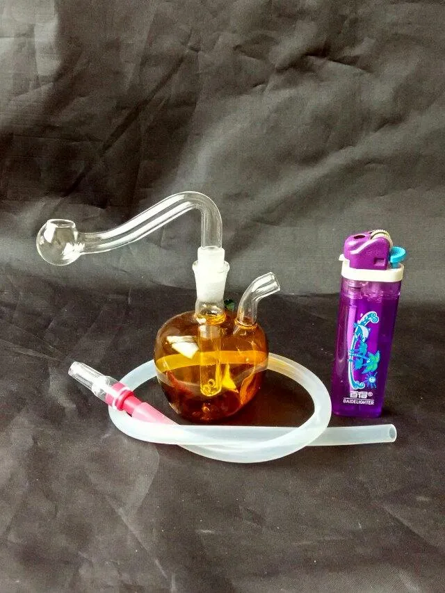 Accesorios de bongs de cachimba de vidrio de Apple, Pipas de agua de vidrio Pipas para fumar Percolador Bongs de vidrio Quemador de aceite Pipas de agua Plataformas petrolíferas para fumar