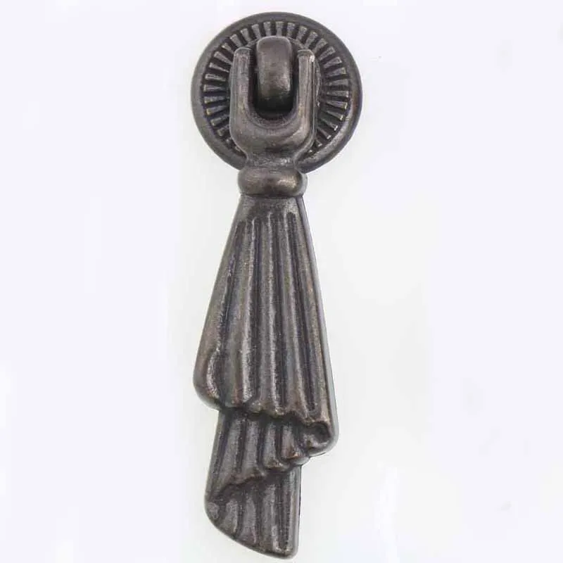 Vintage nödstil skakig hänglådor skåp knopp drar svart antik mässingsbyrå dörrhandtag brons droppknoppar