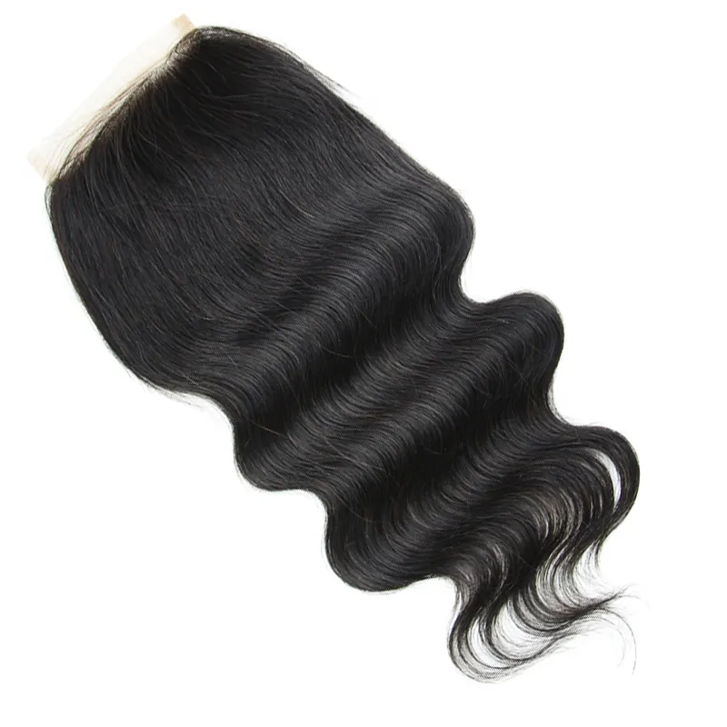 Braziliaanse Maleisische Indiase Peruviaanse Indische Mongoolse Haar Top Kantsluiting 8-18 Inch Body Wave Onverwerkte natuurlijke kleur Menselijk haar sluiting