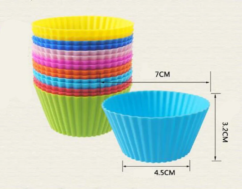 Ny Arvial 7cm 8 färger Silikonmuffin Mögelmuffin Muffcake Moulds FDA DIY Cupcake Bakning Verktyg Rundform Silikon Jelly Baking Mögel