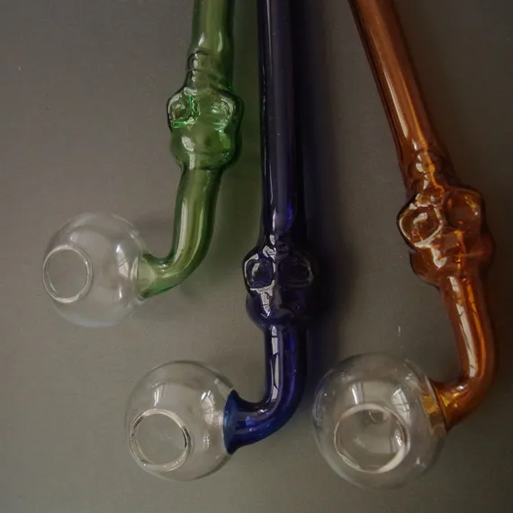 Glas Rökpipor Glasrör Slingshot Skull Glas Pips G10