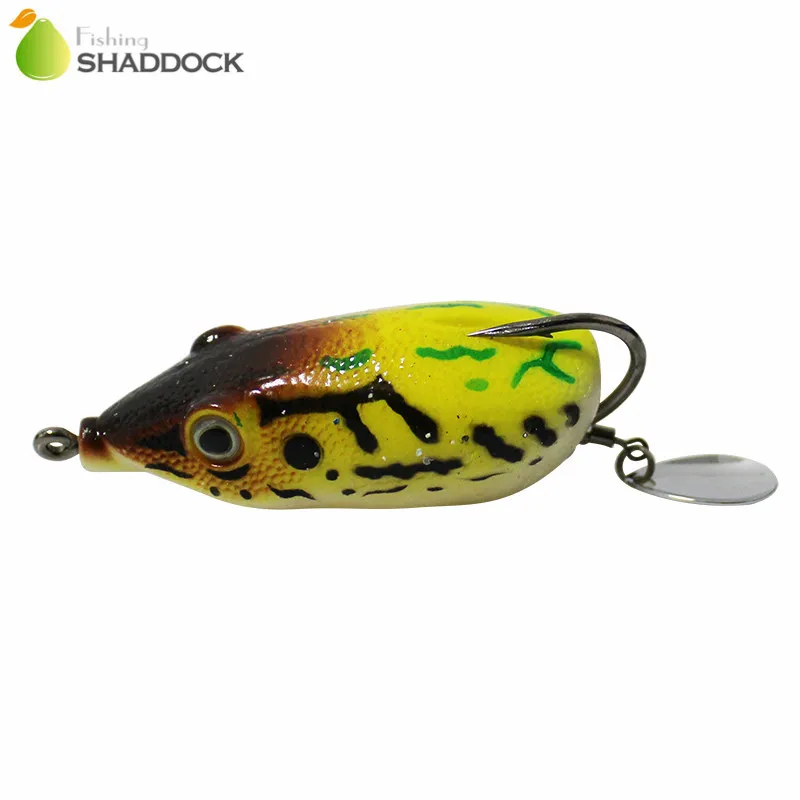 Rubber Frog Frog Fishing Lures Groove de couleur mélangée Blade Topwater Floating Snakehead Bass Fishing Artificial Bait1763436