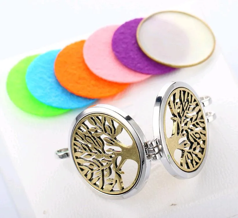 Aromatherapy Essential Oil Diffuser Necklace Locket Pendant Hypo Luminous Tree of Life 24 inch Chain Jewelry