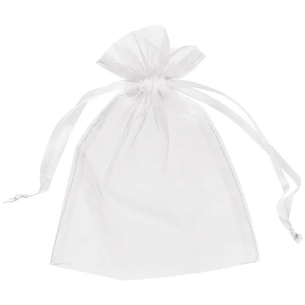 100pcs White Organza Paking Torby torebki biżuterii Favours świąteczne imprezowe torba na prezent 16 x 22 cm (6,2 cala x 8,6 cala)