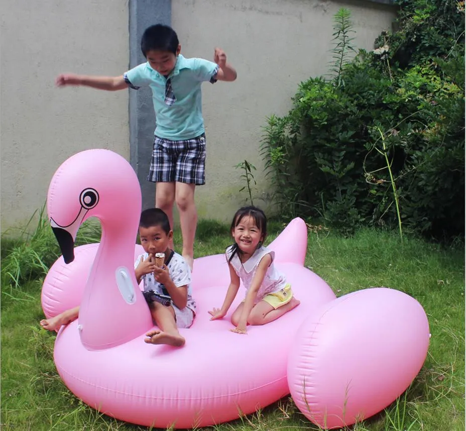 195 * 200 * 120cm Pool Giant Swan Uppblåsbara Floating Boat Swim Pool Toy Uppblåsbara Bouncers Swim Rings PVC Uppblåsbara Swan