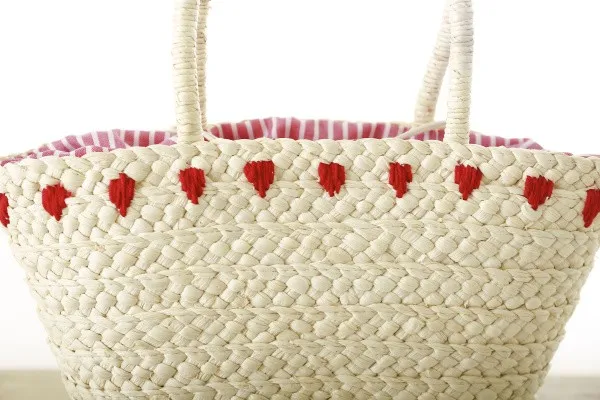 Nuevo bolso de mano de mujer con bordado coreano, bolso de hombro de paja grande, bolsos de playa de flamenco a la moda, bolso grande tejido