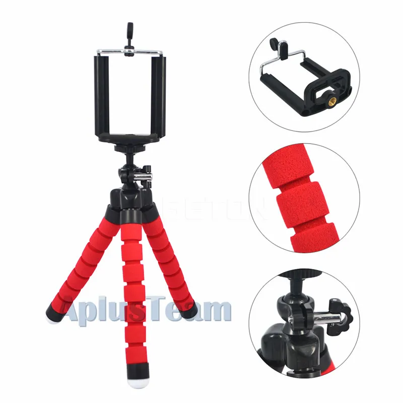 Cep Telefonu Dağı Araç Tutucu Standı Esnek Ahtapot Tripod Braketi Monopod Akıllı Telefon Kamera Için Ayarlanabilir Köpük Desteği Evrensel