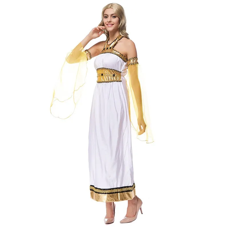 Sexy Oude Egypte Queen Princess Costume Classic Halloween Party Cosplay Kostuum Maskerade Griekenland Goddess Stage Outfits