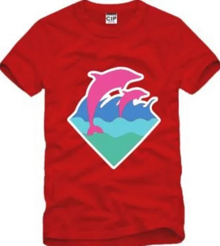 Novas roupas casuais masculinas da moda Pink Dolphin T-shirts para homens Hip hop T-shirts Atacado S-3XL frete grátis