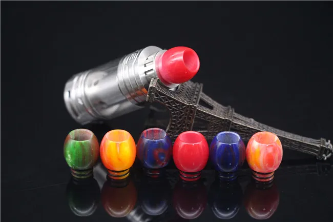 4 Styles Epoxy Harts Ball DRIPTIP 510 DRIP TIPS HESIN DRIP TIPS FÖR TFV8 TANK RDA ATOMIZER Färgglada breda borrstycken DHL