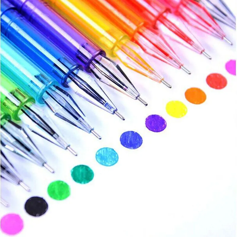 Hot 12st Candy Color Diamond Gel Pen School Tillbehör Rita Pennor Studentgåva