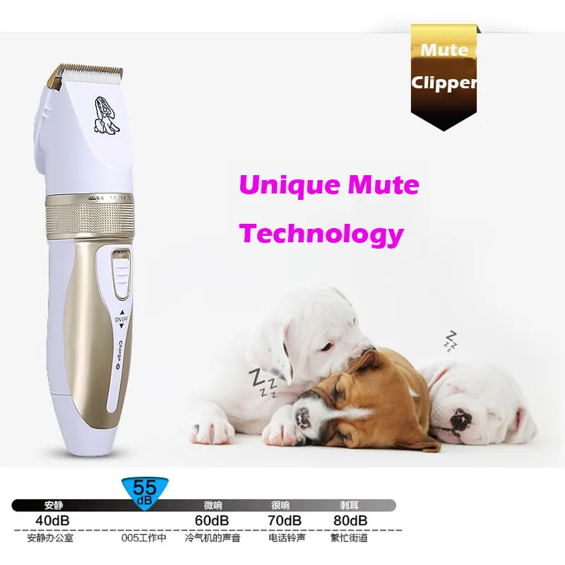 Pet Dog Włosy Trymer Zwierząt Grooming Clippers Kot Cutters Elektryczne Niski Hałas Zwierząt Pet Dog Kot Włosy Razor Grooming Clipper Golarka Trymer