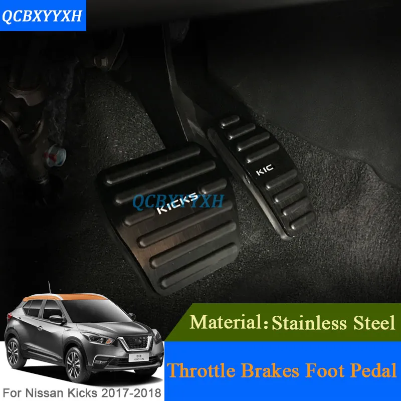 QCBXYYXH Car Styling Para Nissan Kicks 2017 2018 de Aço Inoxidável Pedal Do Carro Freio Pedal Cobrir Auto DecoraçãoAccessories