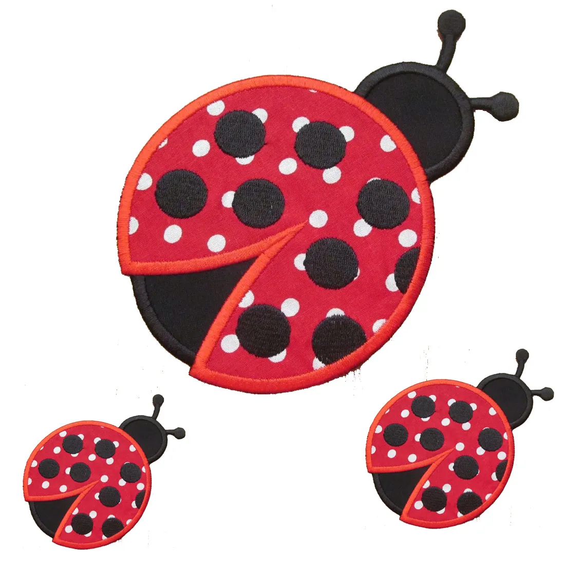 Gratis frakt Hot Sale! Custom Ladybug Animal Iron-on Applique Broderi Patch 4 