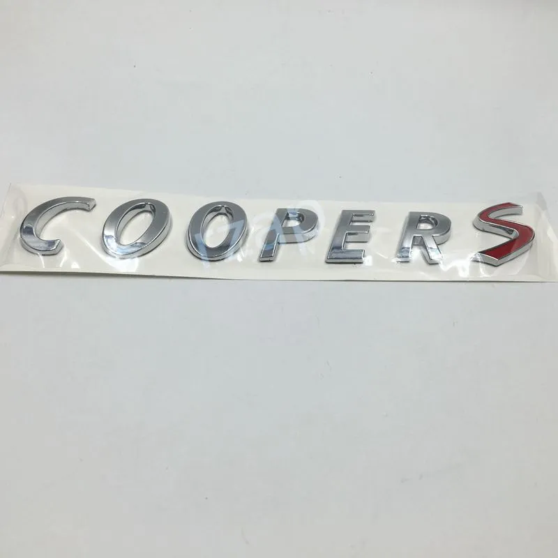 Coopers Coop-er S Badge Emblem Decal Letters Sticker for Mini Boot Lid Tailgate arrière Trunk Decal239a