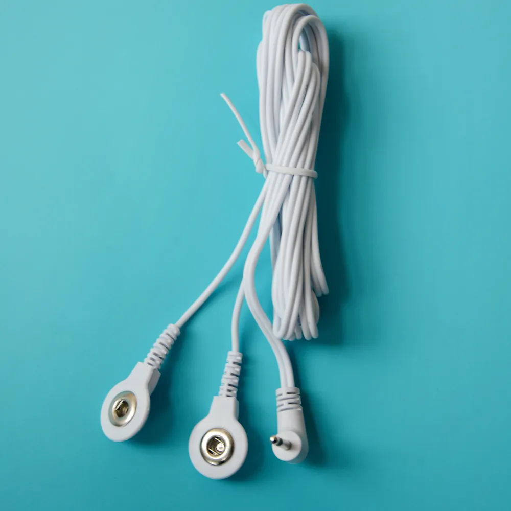 Tens Replacement Lead Wires - Two Snap Connectors, 2.5mm mini-jack, 3.5mm snap style