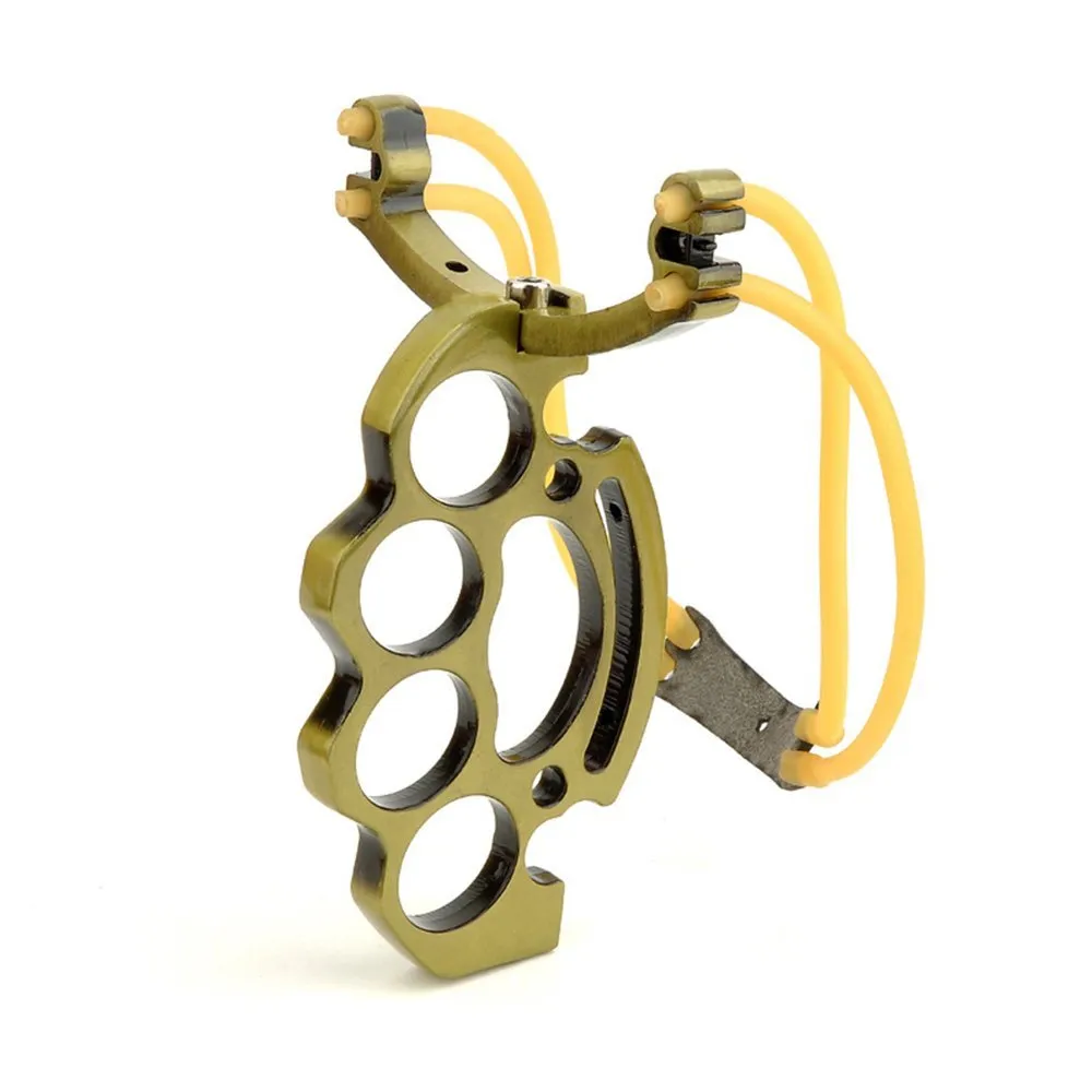 HeyTec Professional Folding Metal SlingShot Brass Knuckle Hunting