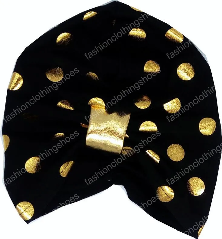 INS Baby Chevron Gold Dot Hat Baby Caps For Boys And Girls Autumn Winter Children Hats Child BeanieTurban Knot Hats 0-6Years choose