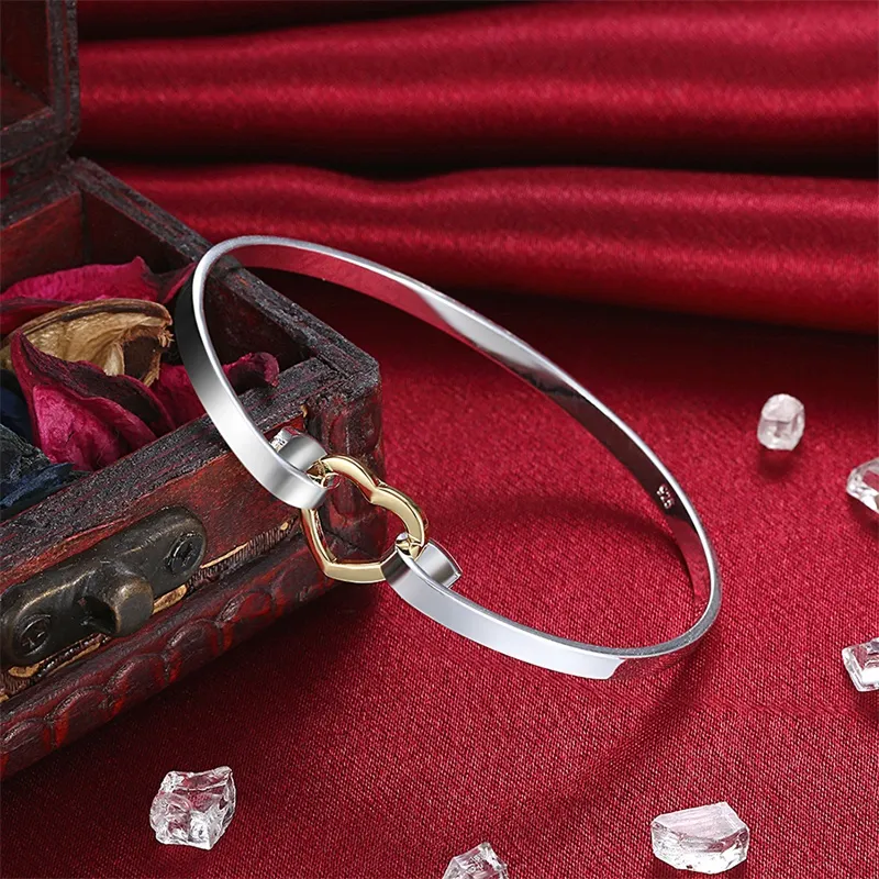 Yhamni marca presente romântico do amor 925 prata pulseira 925 prata moda jóias prata charme pulseira para mulher b082276g