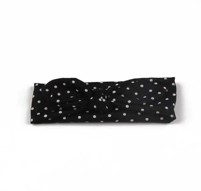 es Diadema bohemia Algodón Niña Bebé Bowknot Puntos Turbante Twist Head Wrap Nudo retorcido Banda para el cabello suave Niños Diademas Bandanas