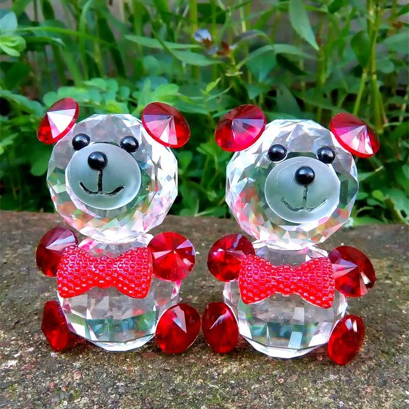 Chinese Feng Shui Crystal Glass Koala Animal Bear Miniature Figurines