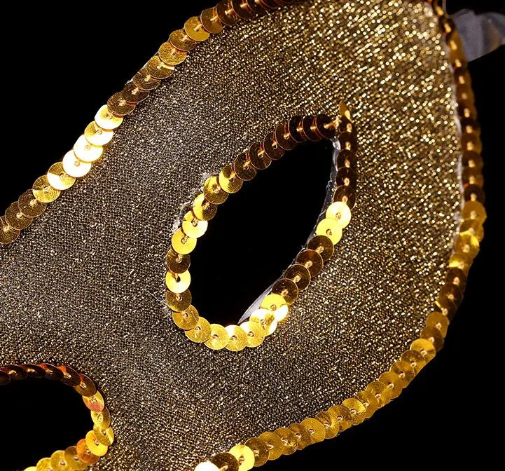 nieuwe mode party bal masker mannen vrouwen venetiaanse maskerade bruiloft glitter doek maskers kerstkostuum rekwisieten goud zilver