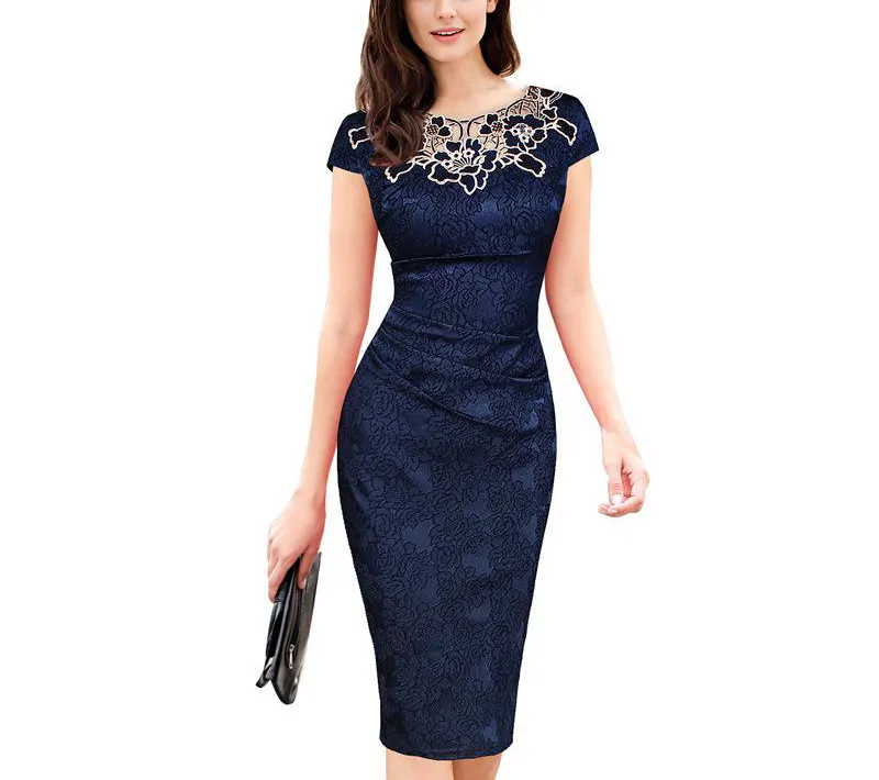 Plus Size Lace Dress - Short Sleeve 3XL Bodycon Dress, High Waist O-Neck  Elegant Party Cocktail Dresses for Curvy Women from Dhgate Basic & Casual  Dresses - price 26.13