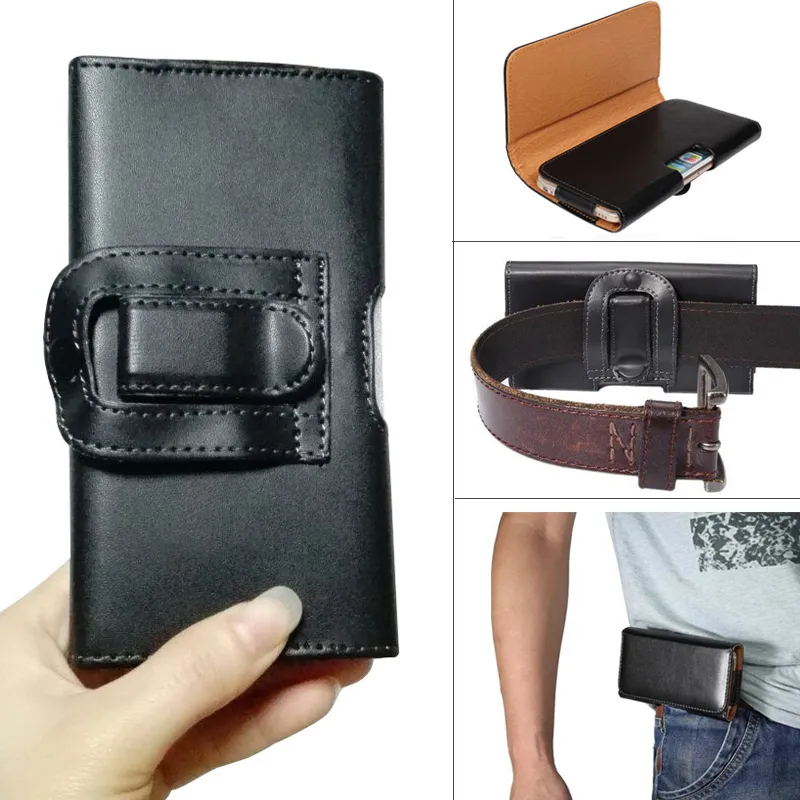 Påse midja väska telefonväska magnetisk snap stängning universell mobiltelefon bälte holster clip pu läder lock