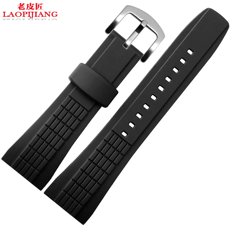 Groothandel-accessoires siliconen riem 26 mm zwart neemt stichtingen aan het opstijgen rubberen thong m Toepasselijk Velatura-serie