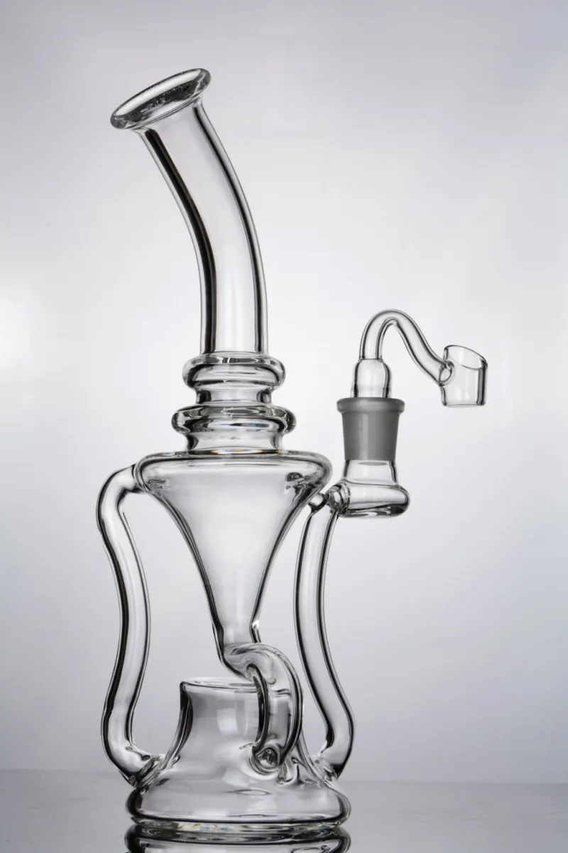 11 inch Glazen Bongs Waskolf met Tornado en Cycloon Recycler Perc Onstuimige Waterpijpen Roken Waterpijp Rigs met 18mm Banger