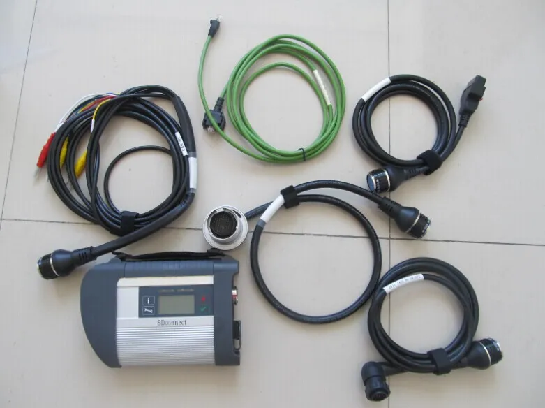 WiFi MB Star C4 Car and Truck Diagnostic Tool SD Connect 2 års garantikablar Fullständig kit