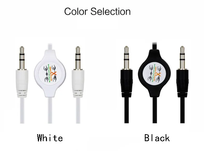 Stereo 3.5mm to 3.5 Jack Car Audio Flexible Extension Cable Male Retractable Aux Music Line for iphone 5 6 plus