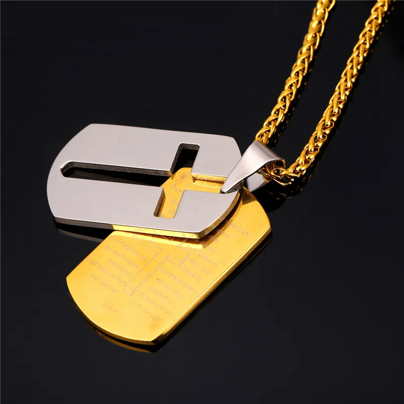 Cross Necklace Pendant Christian Jewelry 18K Real Gold Plated Stainless ...