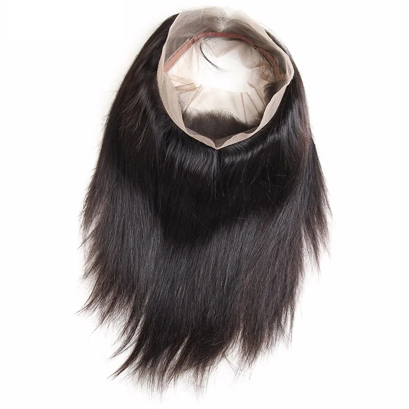 Vorgezupftes brasilianisches glattes Haar spinnt mit 360 vollen Spitze-Stirnseiten-Schließungs-Jungfrau-Menschenhaar mit dem schlechten Haar