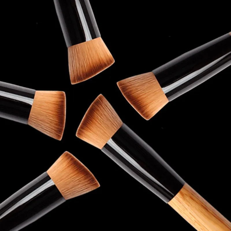 Hot Small flat details foundation brush Universal makeup powder brushes make up brush Oblique head brush wood handle 