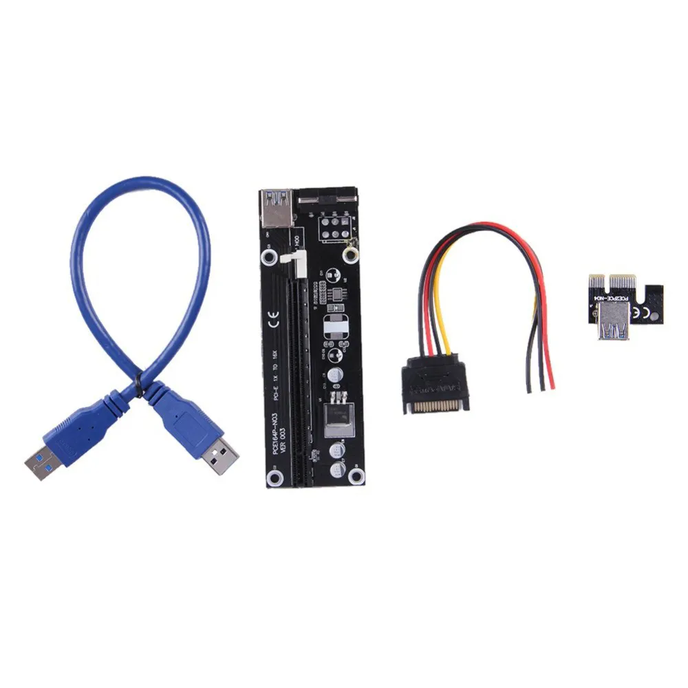 Nieuwste functie 1x tot 16x PCI-E PCI E Express Riser Extender Adapter-kaart met 60cm USB 3.0 Kabelvermogen voor Bitcoin