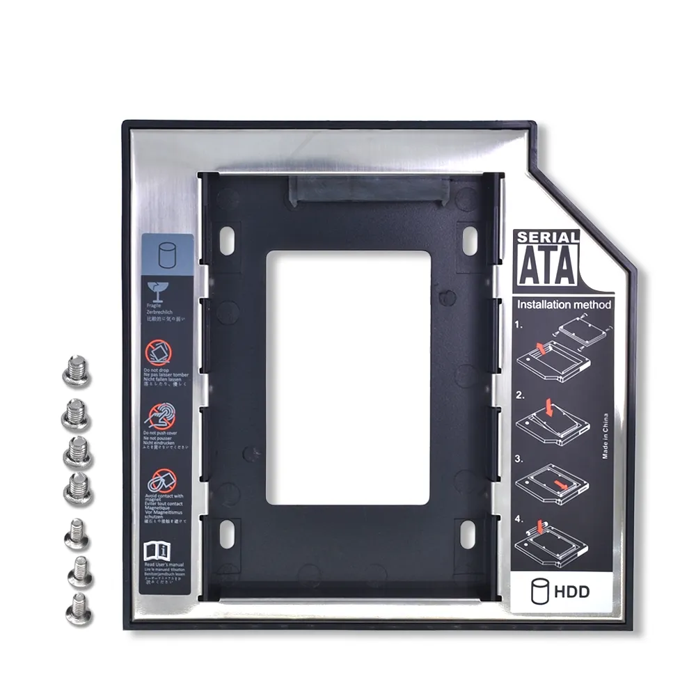 Universal Aluminium 2: a HDD CADDY 12.7mm SATA 3.0 DVD HDD-adapter för 2,5''7 / 9 / 9.5 / 12.5mm SSD HDD Case Casure CD-ROM Optibay