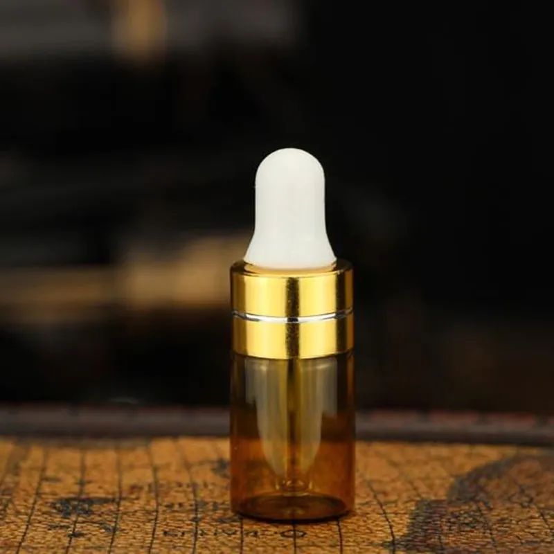 Fiale di vasetti di flacone contagocce in vetro trasparente ambrato 3ML con pipetta bottiglie di olio essenziale di profumo cosmetico F2017294